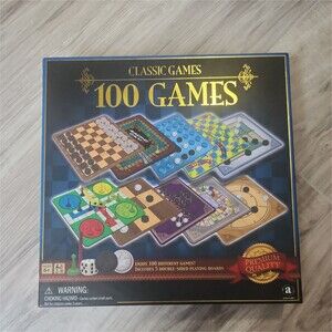 Ambassador ST020B 100 Game Set Classic Board Games Collection Family Fun
